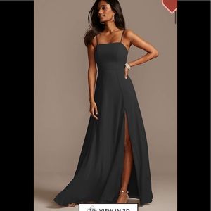 NWT Black square neck formal dress